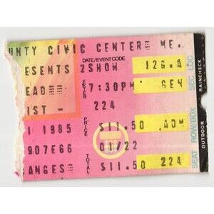 Vintage 1985 Grateful Dead Concert Ticket Stub Portland ME
